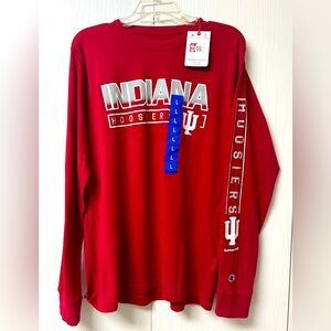 Champion Red Long Sleeve Tee with Indiana University Graphics NWT